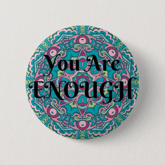 抽象芸術宝曼荼羅あなたは十分な肯定 缶バッジ (正面)