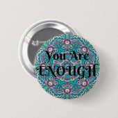 抽象芸術宝曼荼羅あなたは十分な肯定 缶バッジ (正面&裏面)