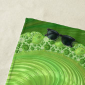 抽象芸術対称グリーンフラクタル ビーチタオル (インサイチュ)