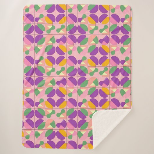 抽象芸術対称デザイン シェルパブランケット (正面)