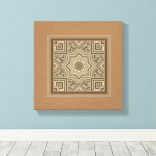 抽象芸術対称フローラ自然オリジナルウォールアート キャンバスプリント (インサイチュ (ウッドフロア))