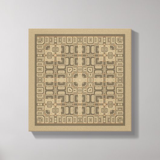 抽象芸術対称地球オリジナルウォールアート キャンバスプリント (正面)