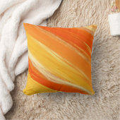 抽象芸術対角オレンジと黄ストライプ色 クッション (ブランケット)