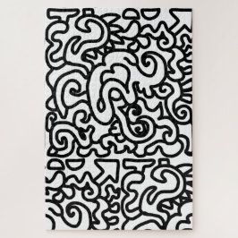 抽象芸術専門家の白黒ジグソーパズル ジグソーパズル