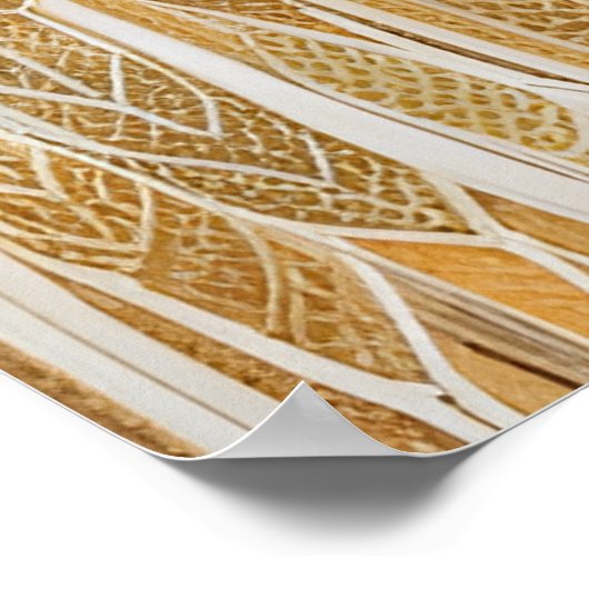 抽象芸術小麦畑オンザフルムーン夕べ ポスター (角)