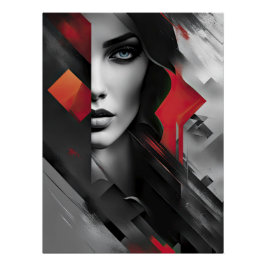 抽象芸術層の女性 ポスター