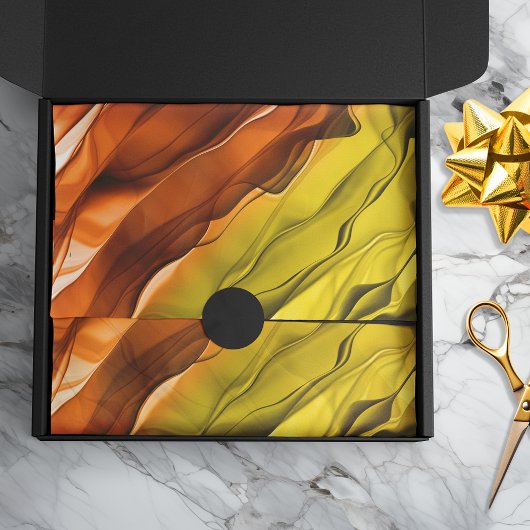 抽象芸術層状タイ染色オレンジイエロークラフト 薄葉紙