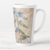 抽象芸術層葉の – 青と中性 カフェラテマグ (右)