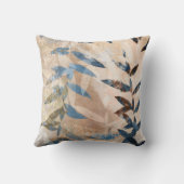 抽象芸術層葉の – 青と中性 クッション (裏面)