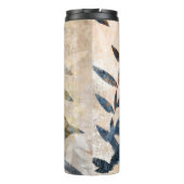 抽象芸術層葉の – 青と中性 タンブラー (裏面)