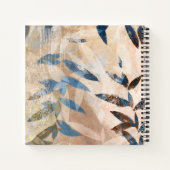 抽象芸術層葉の – 青と中性 ノートブック (裏面)