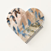 抽象芸術層葉の – 青と中性 ノートブック (裏面)