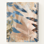 抽象芸術層葉の – 青と中性 ノートブック (裏面)