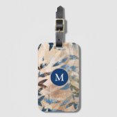 抽象芸術層葉の – 青と中性 ラゲッジタグ (正面縦)