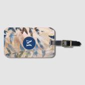 抽象芸術層葉の – 青と中性 ラゲッジタグ (正面横)