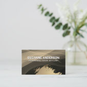 抽象芸術層 |ブラシ金ゴールド 名刺 (スタンド正面)