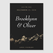 抽象芸術山ダークグリーン日付磁石を保存 (正面)