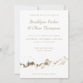 抽象芸術山ミニマル白の結婚式の招待 セーブザデート (正面)