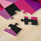 抽象芸術山形/ヘリンボーン |紫と紫 ジグソーパズル (側面)