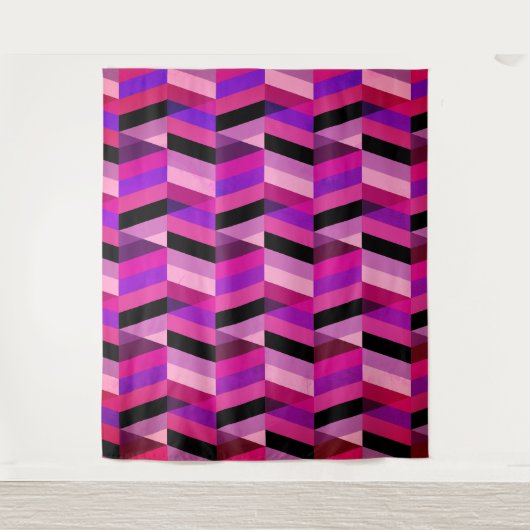 抽象芸術山形/ヘリンボーン |紫と紫 タペストリー (正面)