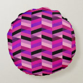 抽象芸術山形/ヘリンボーン |紫と紫 ラウンドクッション (裏面)