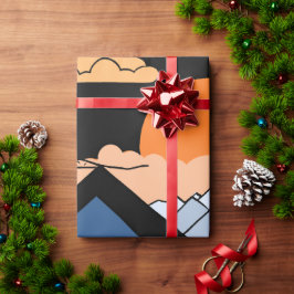 抽象芸術山日没幾何学的ギフト ラッピングペーパー