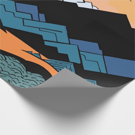 抽象芸術山日没幾何学的ギフト ラッピングペーパー (角)