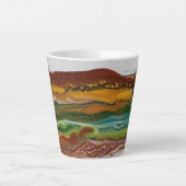 抽象芸術山景色 カフェラテマグ (正面)