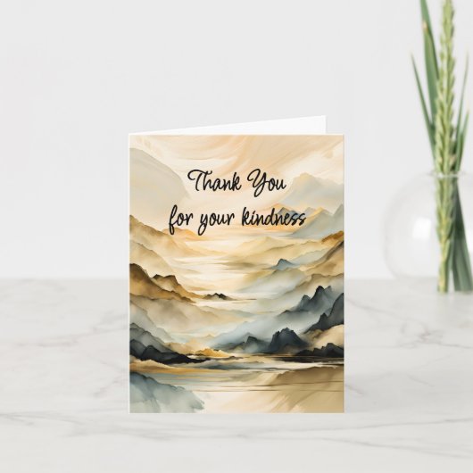 抽象芸術山景色 サンキューカード (正面)