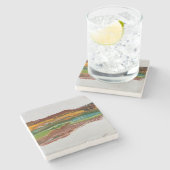 抽象芸術山景色 ストーンコースター (横)