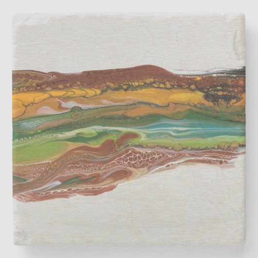 抽象芸術山景色 ストーンコースター (正面)