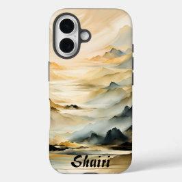 抽象芸術山景色 iPhone 16ケース