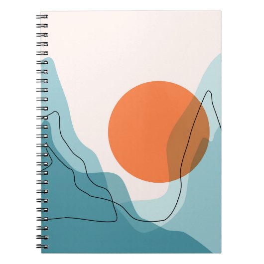 抽象芸術山脈の風景、フラット風景バ ノートブック (正面)