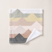 抽象芸術山脈デザイン バスタオルセット (ウォッシュタオル)
