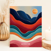 抽象芸術山脈2025名前をカスタムする プランナー手帳