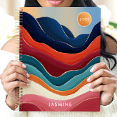 抽象芸術山脈2025名前をカスタムする プランナー手帳