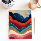 抽象芸術山脈2025名前をカスタムする プランナー手帳