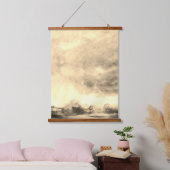 抽象芸術嵐の月の風景の水色 吊り下げ型タペストリー (寝室)