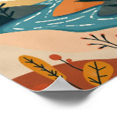 抽象芸術川景観 ポスター (角)