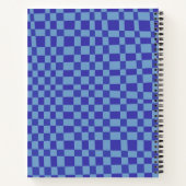 抽象芸術市松模様にパターンブルーカスタムレシピ ノートブック (裏面)
