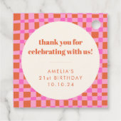 抽象芸術市松模様にピカスタムンク21歳の誕生日感謝してい フェイバータグ (裏面)