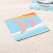 抽象芸術帆船 スクエアペーパーコースター (アングル)