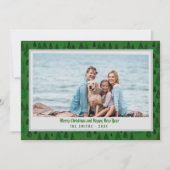 抽象芸術常緑樹ファミリー写真クリスマス シーズンカード (正面)