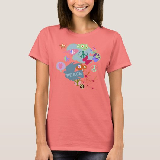 抽象芸術平和アンチ戦争デザイン Tシャツ (正面)