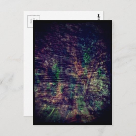 抽象芸術幽霊標識とツリー ポストカード (正面/裏面)