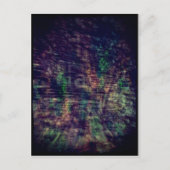 抽象芸術幽霊標識とツリー ポストカード (正面)