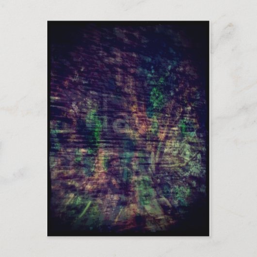 抽象芸術幽霊標識とツリー ポストカード (正面)