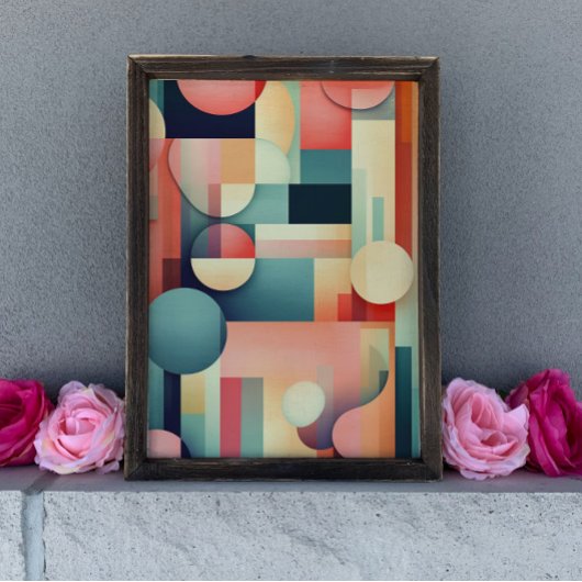 抽象芸術幾何はっきりしたボホプリントウォールアート ポスター