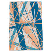 抽象芸術幾何カッコいいブルーピーチ抱き枕 ミディアムペーパーバッグ (裏面)