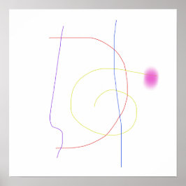 抽象芸術幾何カラフル線 ポスター